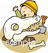 公民館・市役所・町村役場のための発掘 恐竜無料イラストお試しフリー素材(カット)