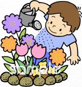 公民館・市役所・町村役場のための水やり当番無料イラストお試しフリー素材(カット)