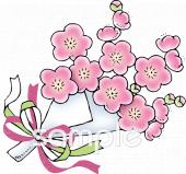 公民館・市役所・町村役場のための花束 梅の花無料イラストお試しフリー素材(カット)