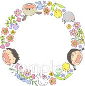 公民館・市役所・町村役場のための4月 フレーム無料イラストお試しフリー素材(カット)