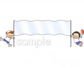 公民館・市役所・町村役場のための横断幕無料イラストお試しフリー素材(カット)