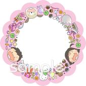 公民館・市役所・町村役場のためのフォトフレーム 2月無料イラストお試しフリー素材(カット)