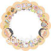 公民館・市役所・町村役場のためのフォトフレーム 3月無料イラストお試しフリー素材(カット)