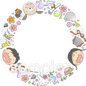 公民館・市役所・町村役場のための3月 フレーム無料イラストお試しフリー素材(カット)