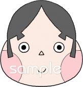 公民館・市役所・町村役場のためのおたふく お面無料イラストお試しフリー素材(カット)