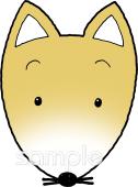 公民館・市役所・町村役場のためのキツネ お面無料イラストお試しフリー素材(カット)
