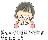 公民館・市役所・町村役場のための鼻のかみ方無料イラストお試しフリー素材(カット)