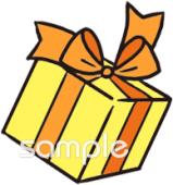 公民館・市役所・町村役場のためのプレゼント箱 12月の壁面飾り無料イラストお試しフリー素材(カット)