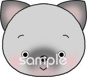 公民館・市役所・町村役場のための猫 お面無料イラストお試しフリー素材(カット)