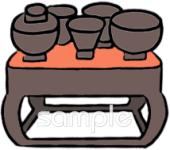 公民館・市役所・町村役場のための御膳 3月の壁面飾り無料イラストお試しフリー素材(カット)