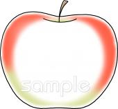 公民館・市役所・町村役場のためのりんご 文字枠無料イラストお試しフリー素材(カット)