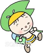 公民館・市役所・町村役場のための葉っぱ ミツバチ無料イラストお試しフリー素材(カット)