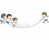 公民館・市役所・町村役場のための大縄跳び無料イラストお試しフリー素材(カット)