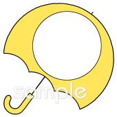 公民館・市役所・町村役場のための傘 文字枠無料イラストお試しフリー素材(カット)