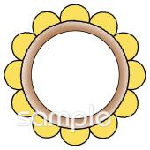 公民館・市役所・町村役場のためのひまわり 文字枠無料イラストお試しフリー素材(カット)