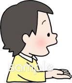 公民館・市役所・町村役場のための男の子 横顔無料イラストお試しフリー素材(カット)
