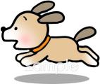公民館・市役所・町村役場のための走る 犬無料イラストお試しフリー素材(カット)
