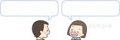 公民館・市役所・町村役場のための男の子 女の子 会話無料イラストお試しフリー素材(カット)