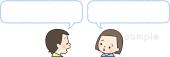 公民館・市役所・町村役場のための男の子 女の子 会話無料イラストお試しフリー素材(カット)