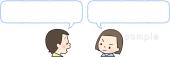 公民館・市役所・町村役場のための男の子 女の子 会話無料イラストお試しフリー素材(カット)