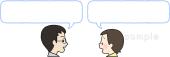 公民館・市役所・町村役場のための会話 大人と子供無料イラストお試しフリー素材(カット)