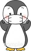 公民館・市役所・町村役場のためのマスク ペンギン無料イラストお試しフリー素材(カット)
