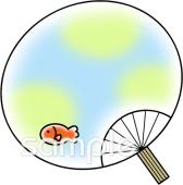 公民館・市役所・町村役場のためのうちわ無料イラストお試しフリー素材(カット)