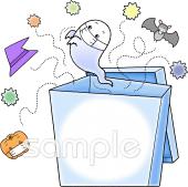 公民館・市役所・町村役場のためのマスク ハロウィン無料イラストお試しフリー素材(カット)