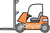 公民館・市役所・町村役場のためのフォークリフト無料イラストお試しフリー素材(カット)