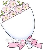 公民館・市役所・町村役場のための花束 桜無料イラストお試しフリー素材(カット)