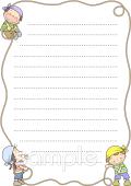 公民館・市役所・町村役場のためのお手紙用紙 子ども アウトドア無料イラストお試しフリー素材(カット)